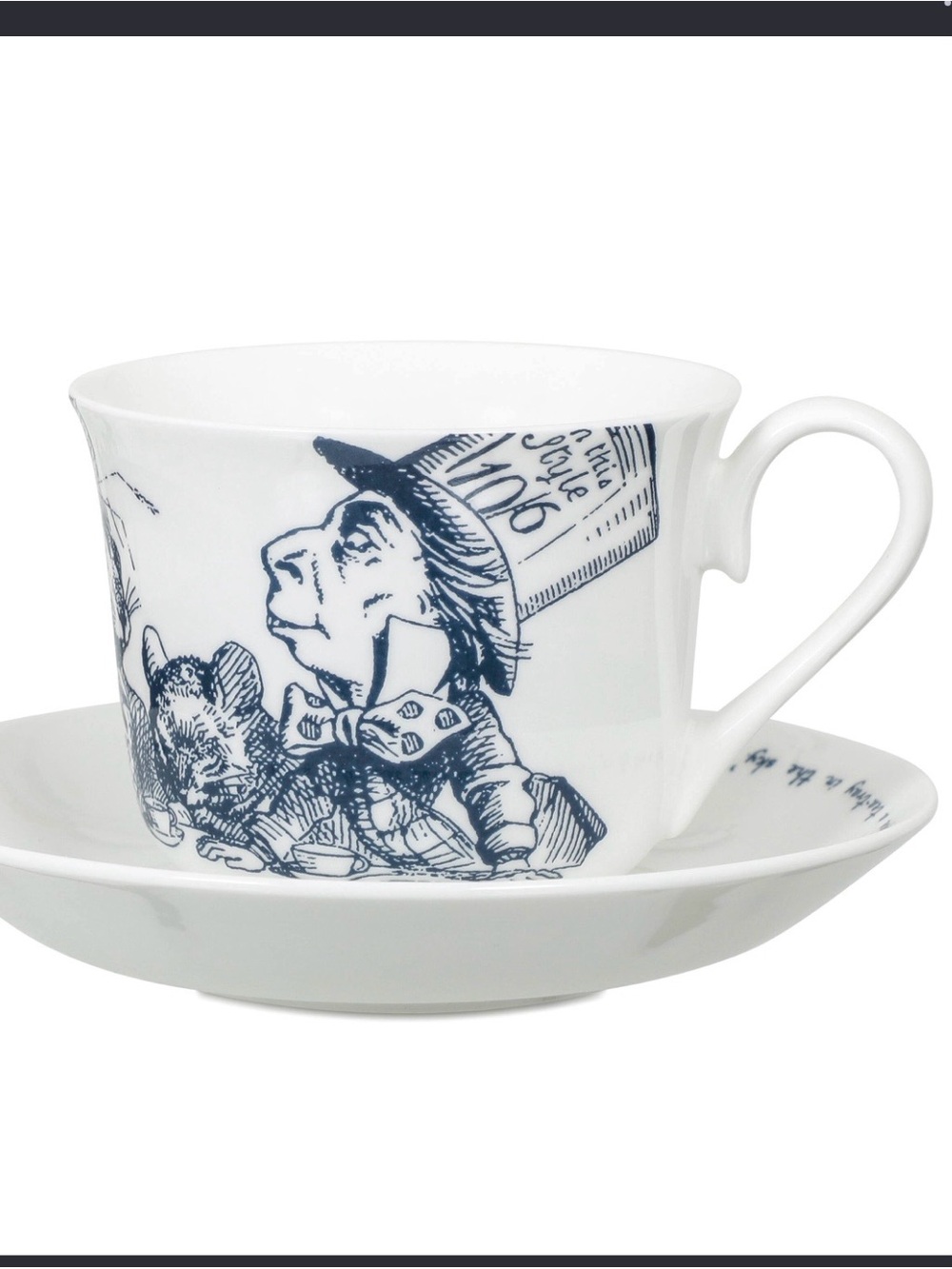 NEW Whittard Alice in Wonderland Mad Hatter Fine Bone China Teacup & Saucer